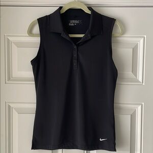 Nike Women's Black Sleeveless Polo Top